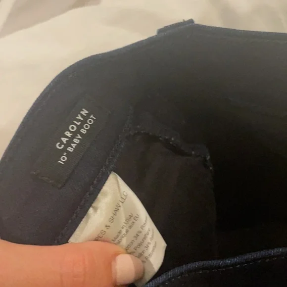Veronica beard 24 navy jeans carolyn suede black stripe